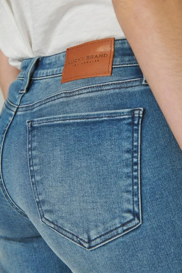 Women Lucky Brand Jeans Mid Rise Sweet Straight Glass Mount