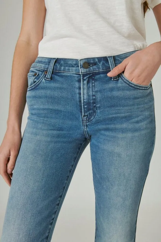 Women Lucky Brand Jeans Mid Rise Sweet Straight Glass Mount