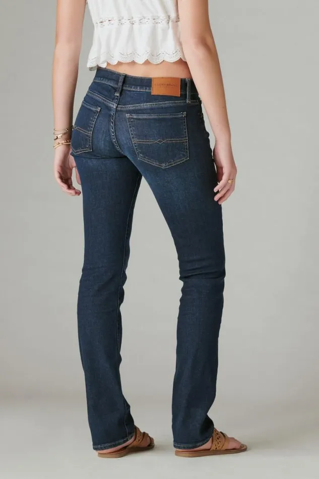 Women Lucky Brand Jeans Mid Rise Sweet Straight Twilight Blue