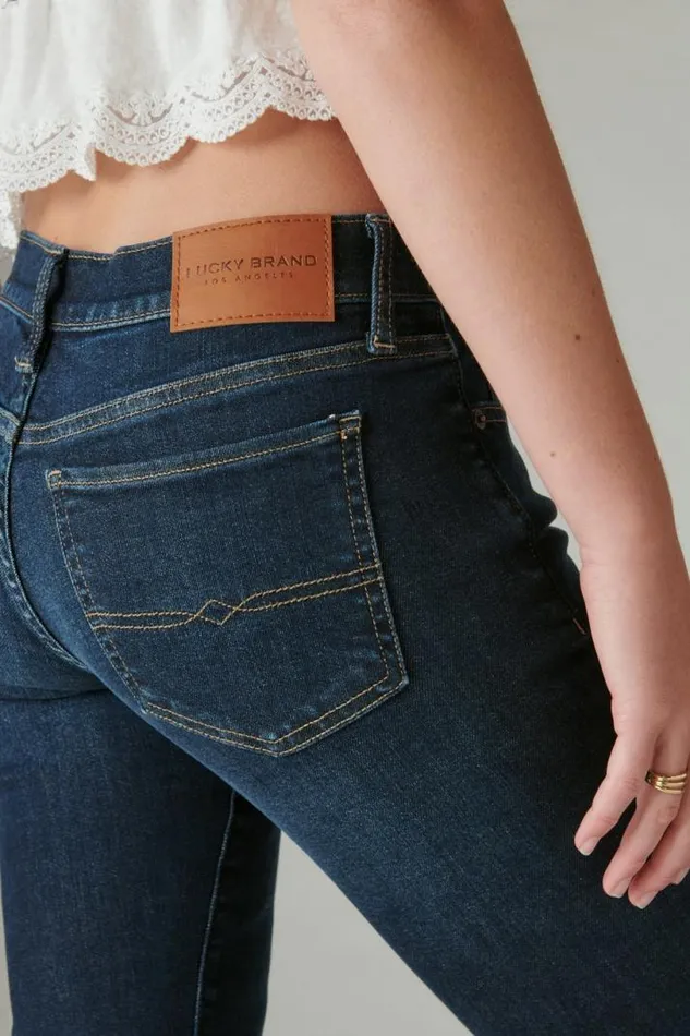Women Lucky Brand Jeans Mid Rise Sweet Straight Twilight Blue