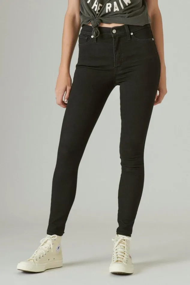 Women Lucky Brand Jeans Uni Fit High Rise Skinny Jean Universal Midnight