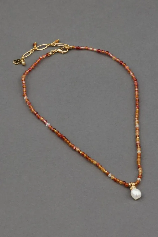 Women Lucky Brand Jewelry Beaded Pearl Necklace Gold
