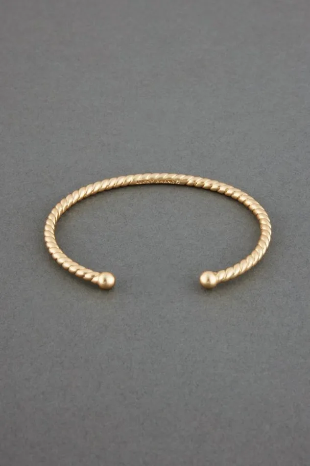 Women Lucky Brand Jewelry Delicate Rope Twist Cuff Bracelet Gold