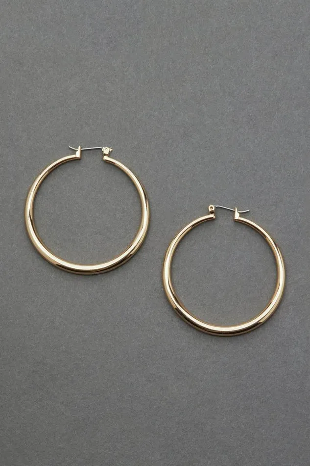 Women Lucky Brand Jewelry Hoop Earring Gold