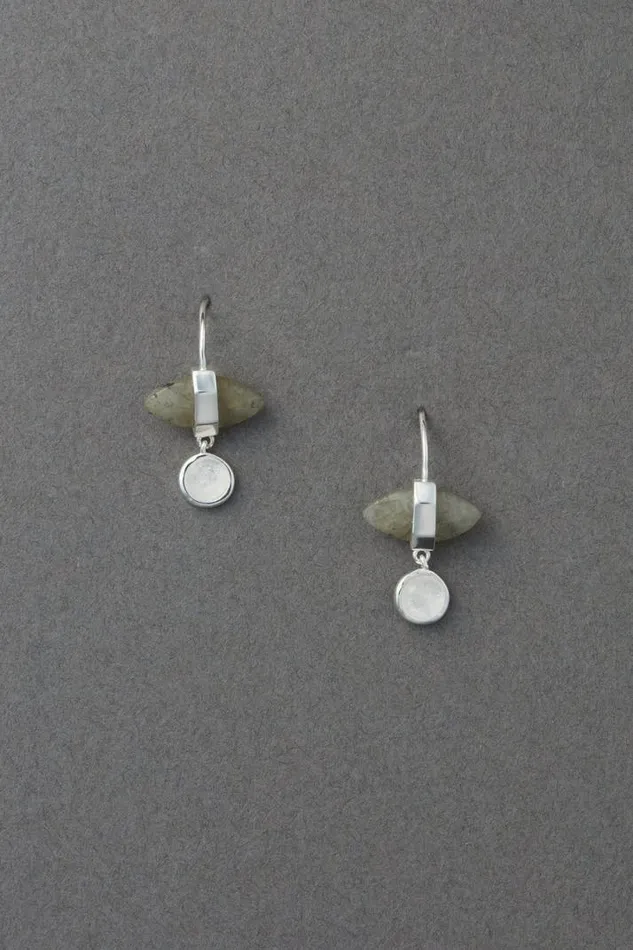Women Lucky Brand Jewelry Sterling Silver Stone Drop Ear Silver