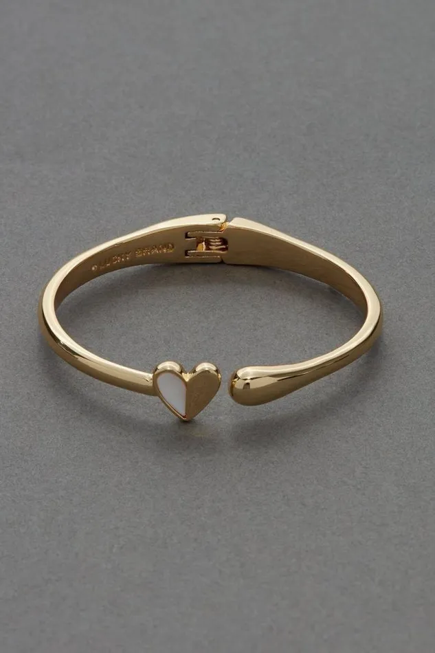 Women Lucky Brand Jewelry Sweet Heart Cuff Bracelet Gold
