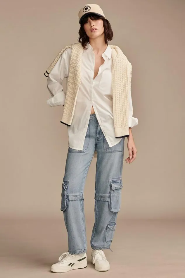 Women Lucky Brand Pants Cargo Denim Jean Homebase