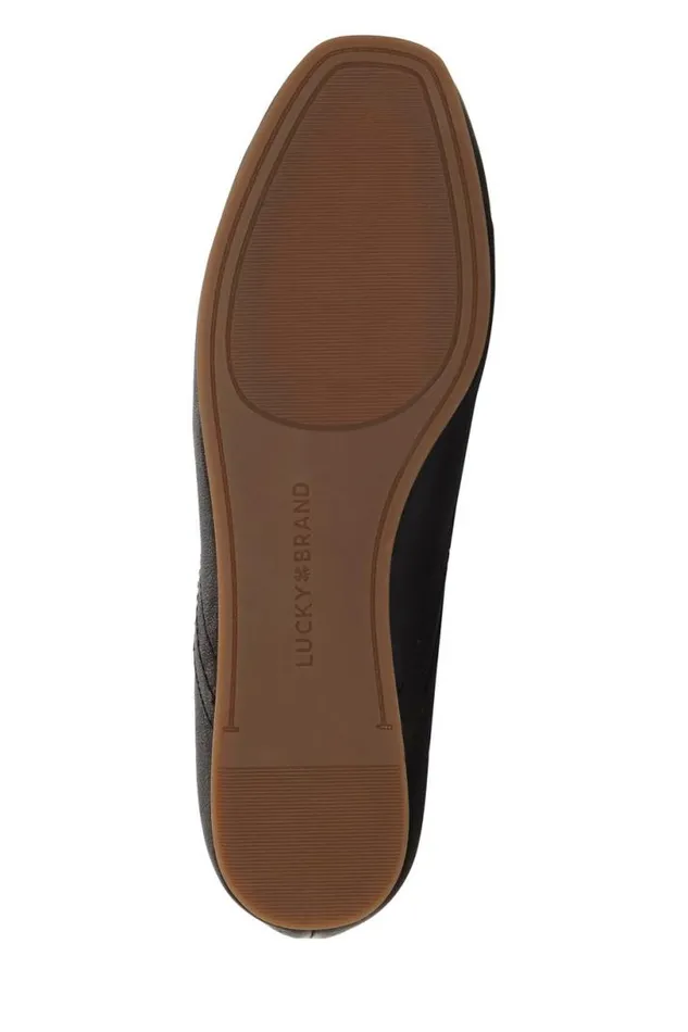 Women Lucky Brand Shoes Alba Leather Flat Black Women Lucky Brand Shoes Alba Leather Flat Black