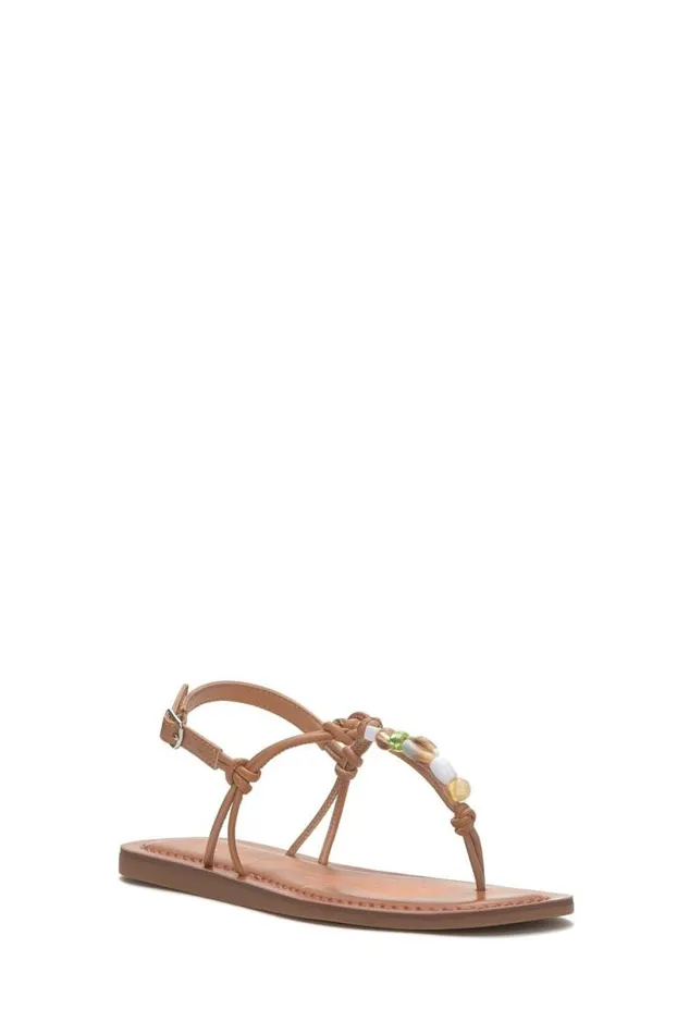 Women Lucky Brand Shoes Beiwen Strappy Shell Sandal Open Brownrust
