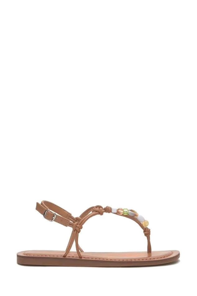 Women Lucky Brand Shoes Beiwen Strappy Shell Sandal Open Brownrust