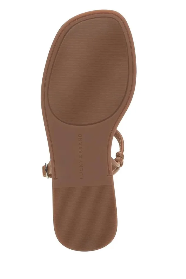 Women Lucky Brand Shoes Beiwen Strappy Shell Sandal Open Brownrust