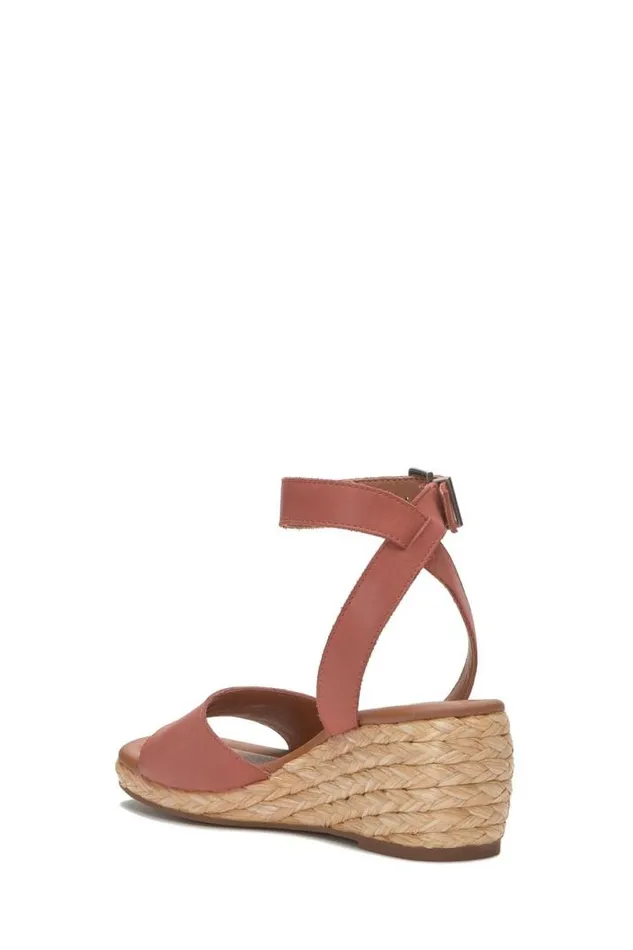 Women Lucky Brand Shoes Nalmo Espadrille Wedge Menium Light Red