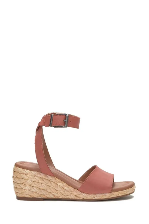 Women Lucky Brand Shoes Nalmo Espadrille Wedge Menium Light Red