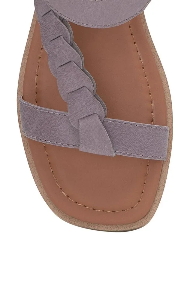 Women Lucky Brand Shoes Natany Braided Sandal Open Purple