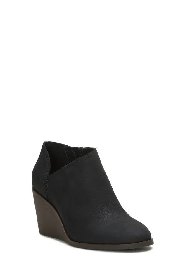 Women Lucky Brand Shoes Zemlin Wedge Bootie Black