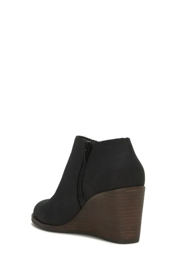 Women Lucky Brand Shoes Zemlin Wedge Bootie Black
