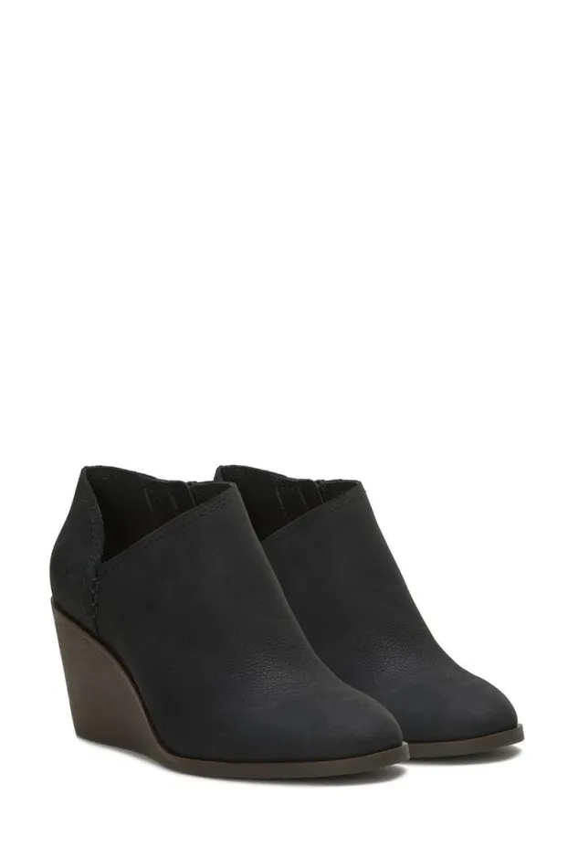 Women Lucky Brand Shoes Zemlin Wedge Bootie Black