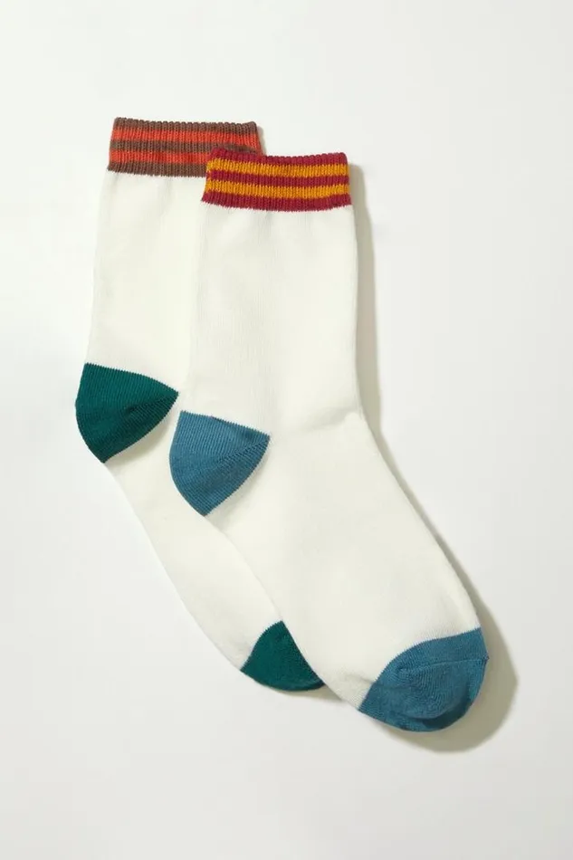 Women Lucky Brand Socks Lucky Varsity Crew Sock 2 Pk Natural