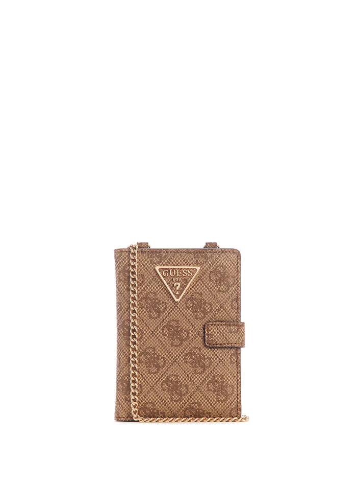 Women Luggage and Travel Bags GUESS Latte Logo Laurel Passport Case