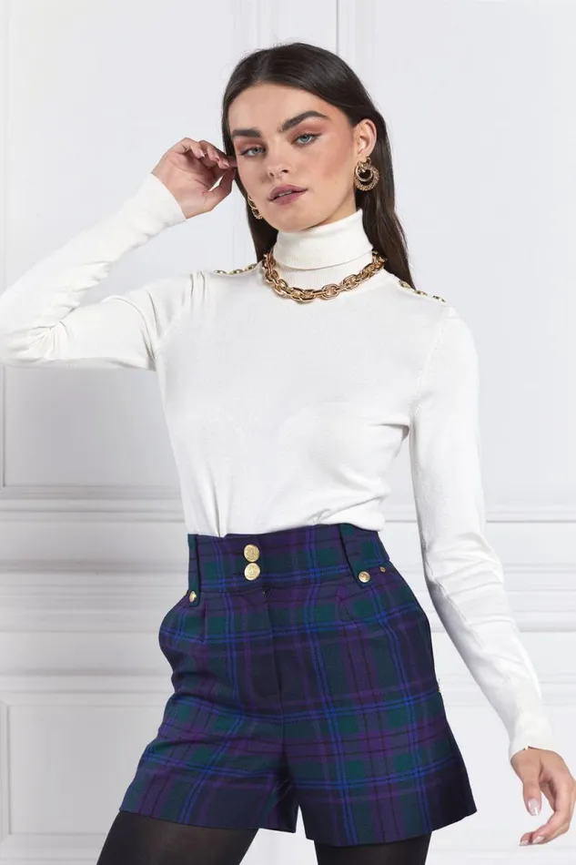 Women Luxe Tailored Short Heather Tartan Holland Cooper Tailoring