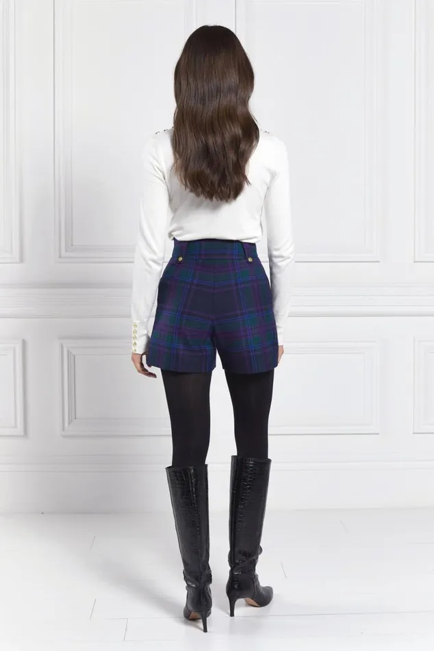 Women Luxe Tailored Short Heather Tartan Holland Cooper Tailoring Women Luxe Tailored Short Heather Tartan Holland Cooper Tailoring