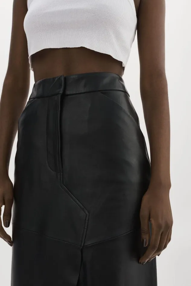 Women MARIETTE Leather Maxi Skirt Black LAMARQUE Skirts Women MARIETTE Leather Maxi Skirt Black LAMARQUE Skirts