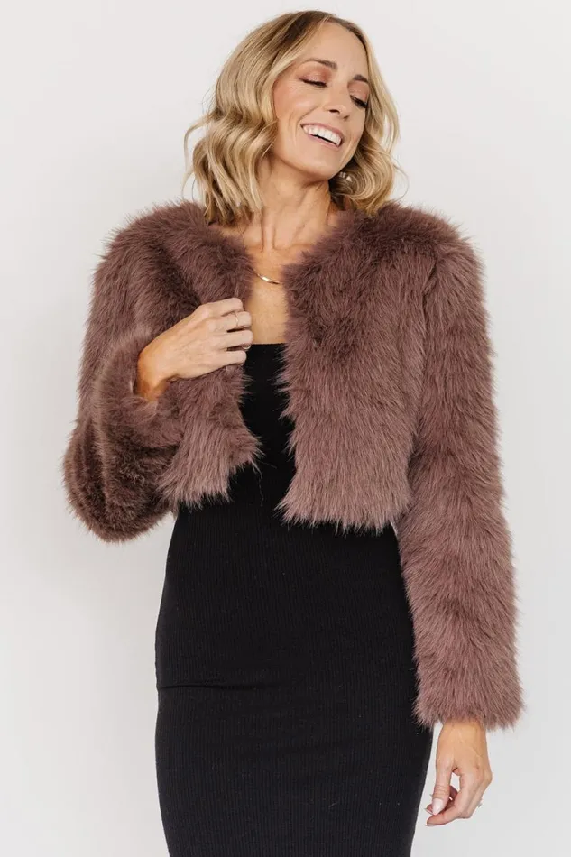 Women Maserati Crop Faux Fur Coat Mink Baltic Born Outerwear