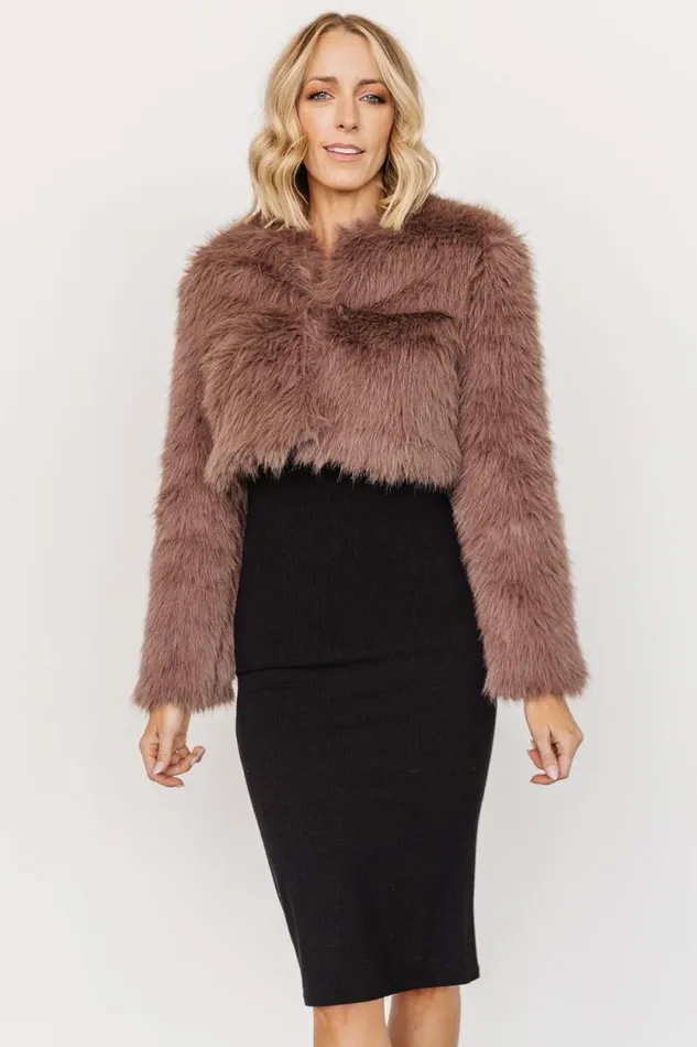 Women Maserati Crop Faux Fur Coat Mink Baltic Born Outerwear Women Maserati Crop Faux Fur Coat Mink Baltic Born Outerwear