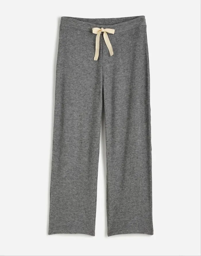 Women Matching Sets Madewell WaffleKnit StraightLeg Sweatpants Hthr Charcoal
