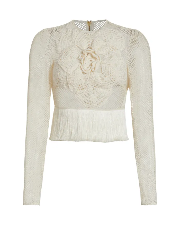Women Matching Sets PatBO Embroidered Crochet Top FINAL SALE Ivory