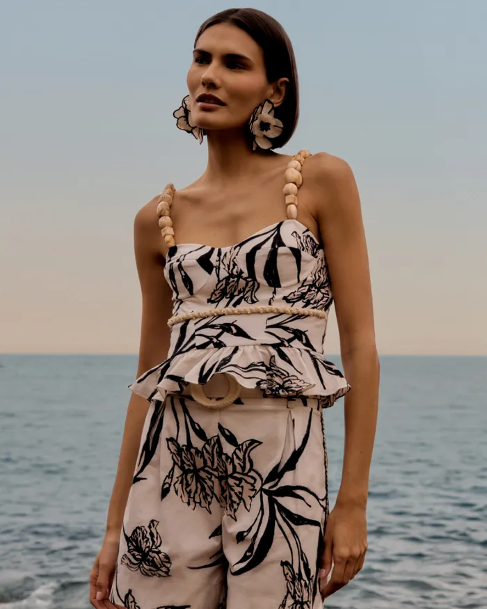 Women Matching Sets PatBO IRIS PEPLUM TOP Off White