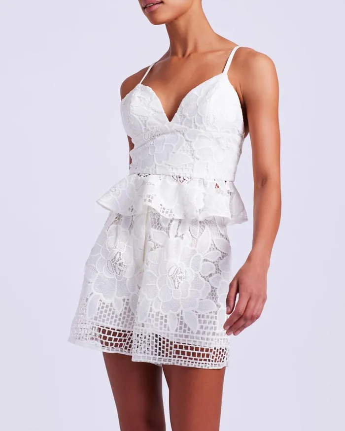 Women Matching Sets PatBO Lace Peplum Top White EXCLUSIVE White