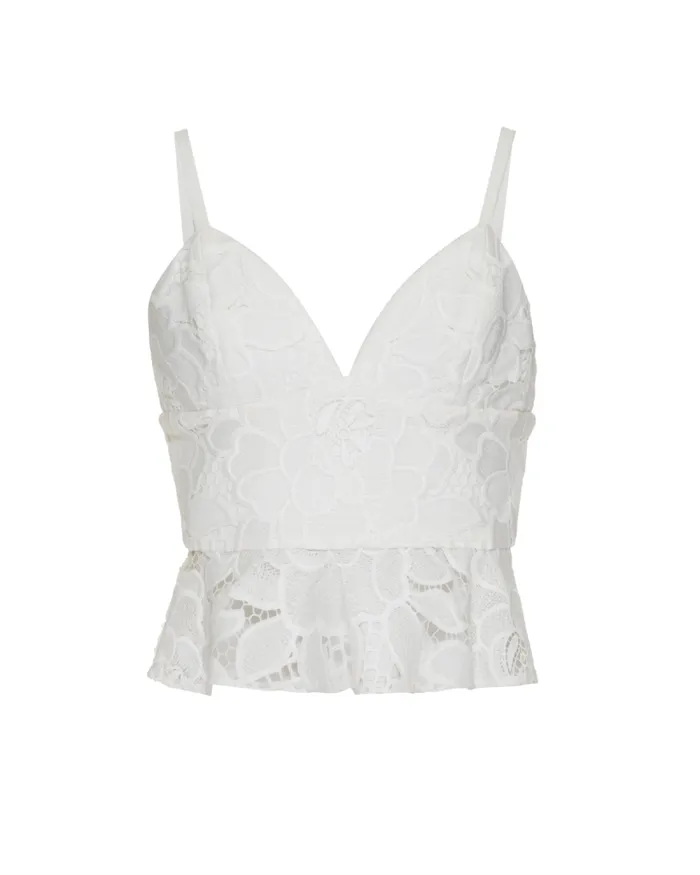 Women Matching Sets PatBO Lace Peplum Top White EXCLUSIVE White