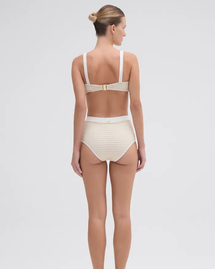 Women Matching Sets PatBO METALLIC HIGH WAIST BIKINI BOTTOM Off White