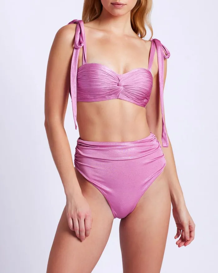 Women Matching Sets PatBO Metallic Jersey Bralette FINAL SALE Lilac