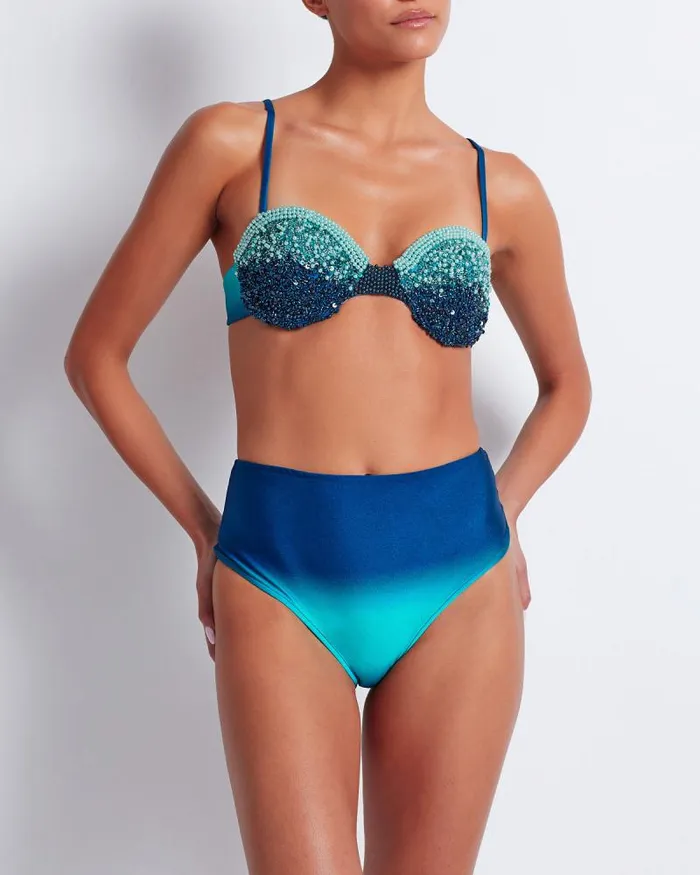 Women Matching Sets PatBO OMBRE HIGH WAIST BIKINI BOTTOM FINAL SALE High Tide