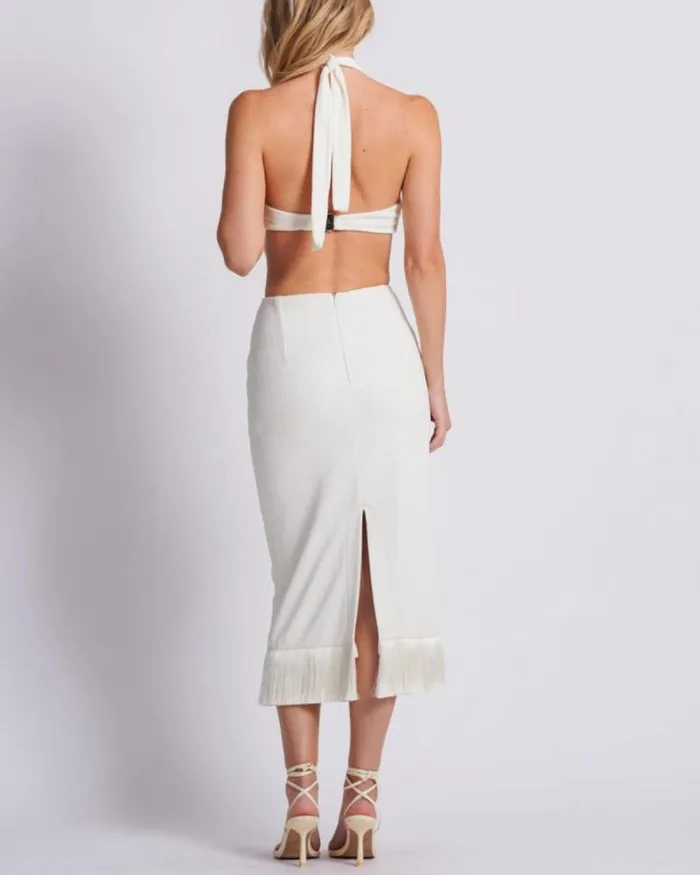 Women Matching Sets PatBO Stretch Midi Skirt FINAL SALE Ivory
