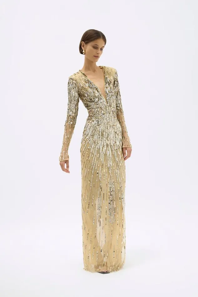 Women Maxi Dresses Rachel Gilbert BLANCA GOWN Women Maxi Dresses Rachel Gilbert BLANCA GOWN