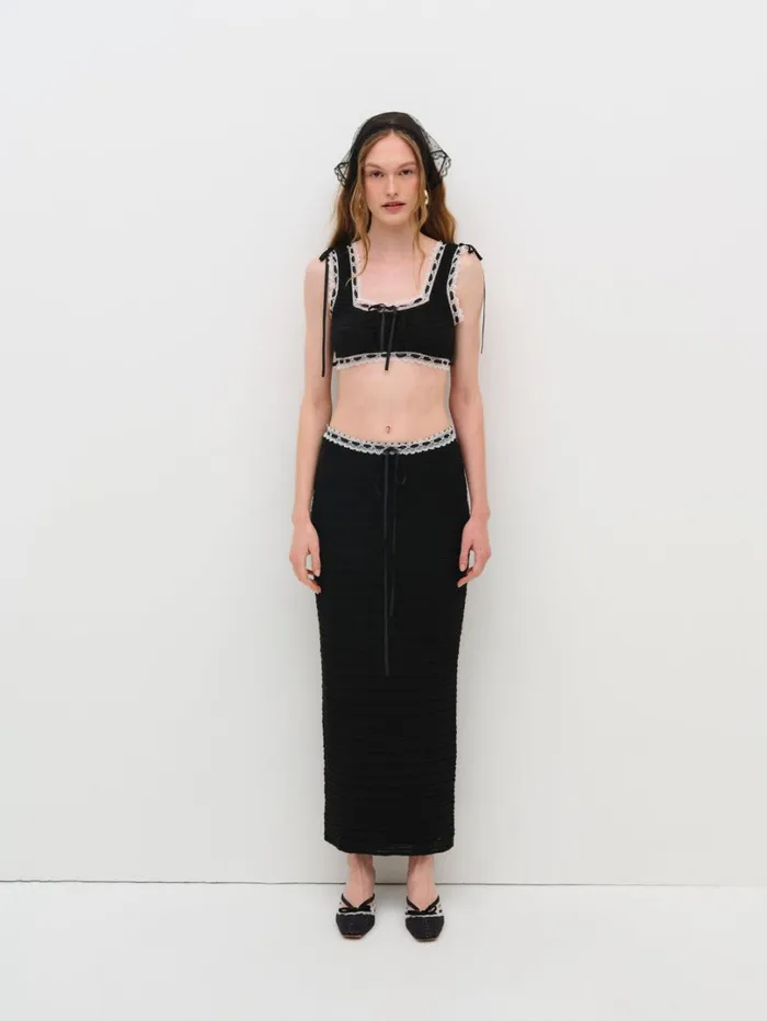 Women Mayfair Crochet Crop Top Black For Love and Lemons Tops Women Mayfair Crochet Crop Top Black For Love and Lemons Tops