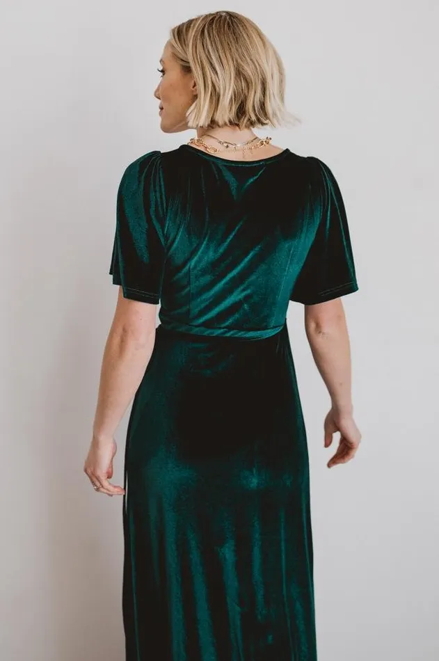 Women Meghan Velvet Wrap Maxi Dress Emerald Baltic Born Maxi Dresses Women Meghan Velvet Wrap Maxi Dress Emerald Baltic Born Maxi Dresses