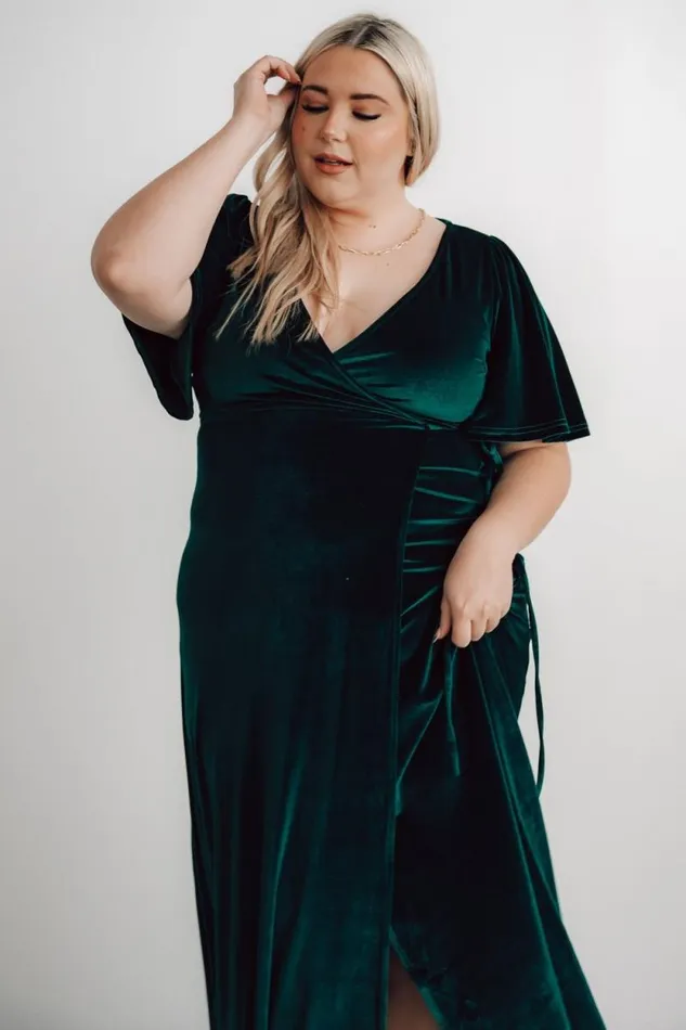 Women Meghan Velvet Wrap Maxi Dress Emerald Baltic Born Maxi Dresses Women Meghan Velvet Wrap Maxi Dress Emerald Baltic Born Maxi Dresses