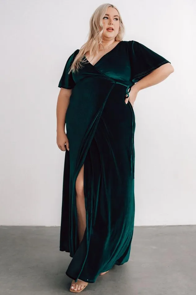 Women Meghan Velvet Wrap Maxi Dress Emerald Baltic Born Maxi Dresses Women Meghan Velvet Wrap Maxi Dress Emerald Baltic Born Maxi Dresses