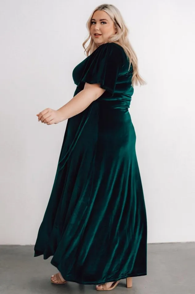 Women Meghan Velvet Wrap Maxi Dress Emerald Baltic Born Maxi Dresses Women Meghan Velvet Wrap Maxi Dress Emerald Baltic Born Maxi Dresses