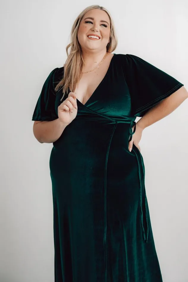 Women Meghan Velvet Wrap Maxi Dress Emerald Baltic Born Maxi Dresses Women Meghan Velvet Wrap Maxi Dress Emerald Baltic Born Maxi Dresses