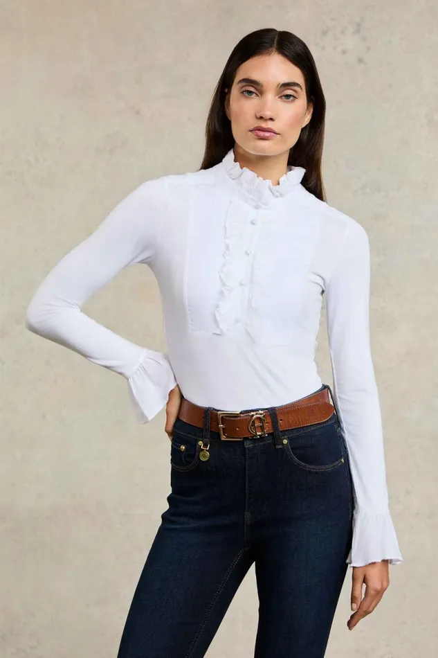 Women Melissa Jersey Blouse White Holland Cooper Tops Women Melissa Jersey Blouse White Holland Cooper Tops