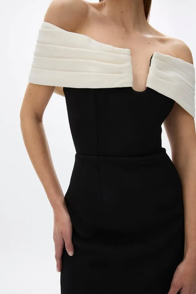 Women Midi Dresses Rachel Gilbert Aven Dress BlackIvory Women Midi Dresses Rachel Gilbert Aven Dress BlackIvory
