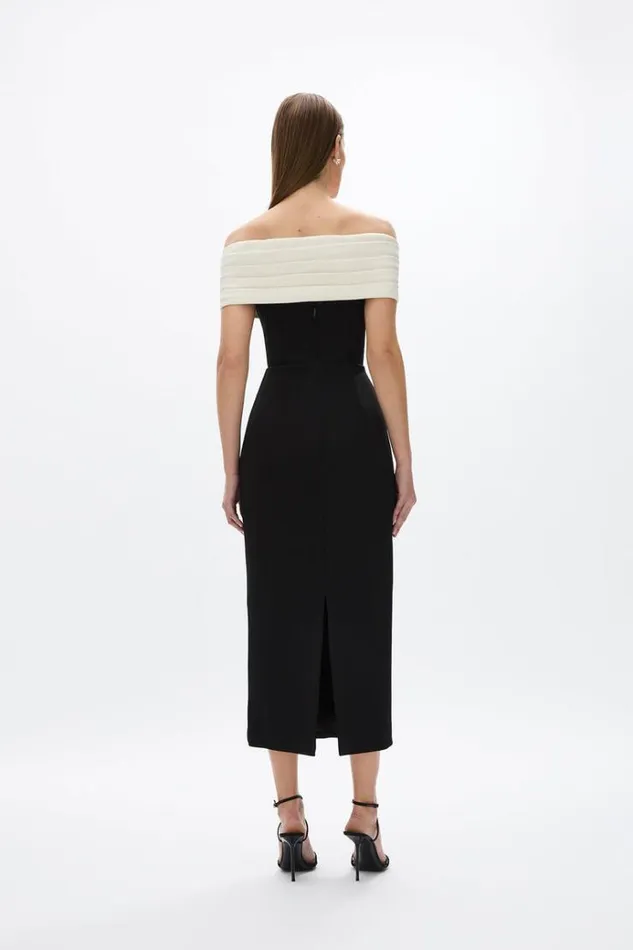 Women Midi Dresses Rachel Gilbert Aven Dress BlackIvory Women Midi Dresses Rachel Gilbert Aven Dress BlackIvory