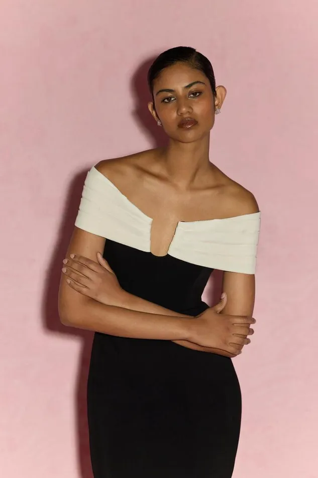 Women Midi Dresses Rachel Gilbert Aven Dress BlackIvory Women Midi Dresses Rachel Gilbert Aven Dress BlackIvory