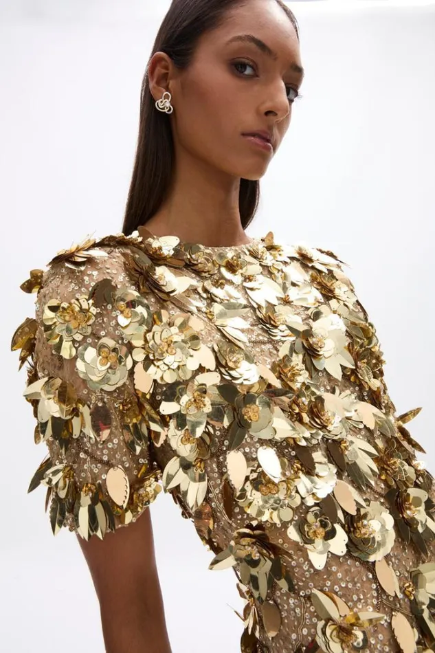 Women Midi Dresses Rachel Gilbert Hugo Dress Gold Women Midi Dresses Rachel Gilbert Hugo Dress Gold