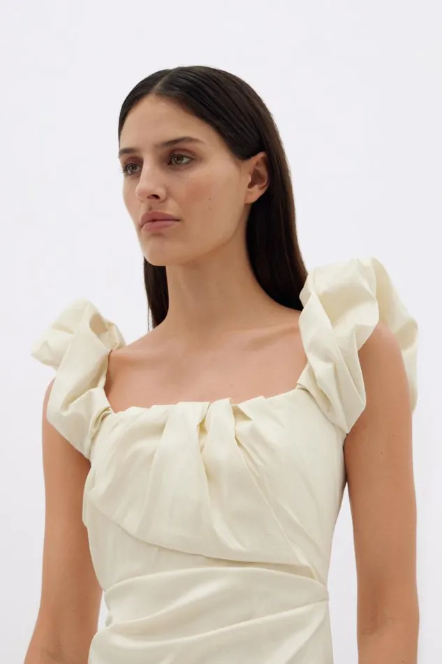 Women Midi Dresses Rachel Gilbert Kalina Dress In Coconut Women Midi Dresses Rachel Gilbert Kalina Dress In Coconut